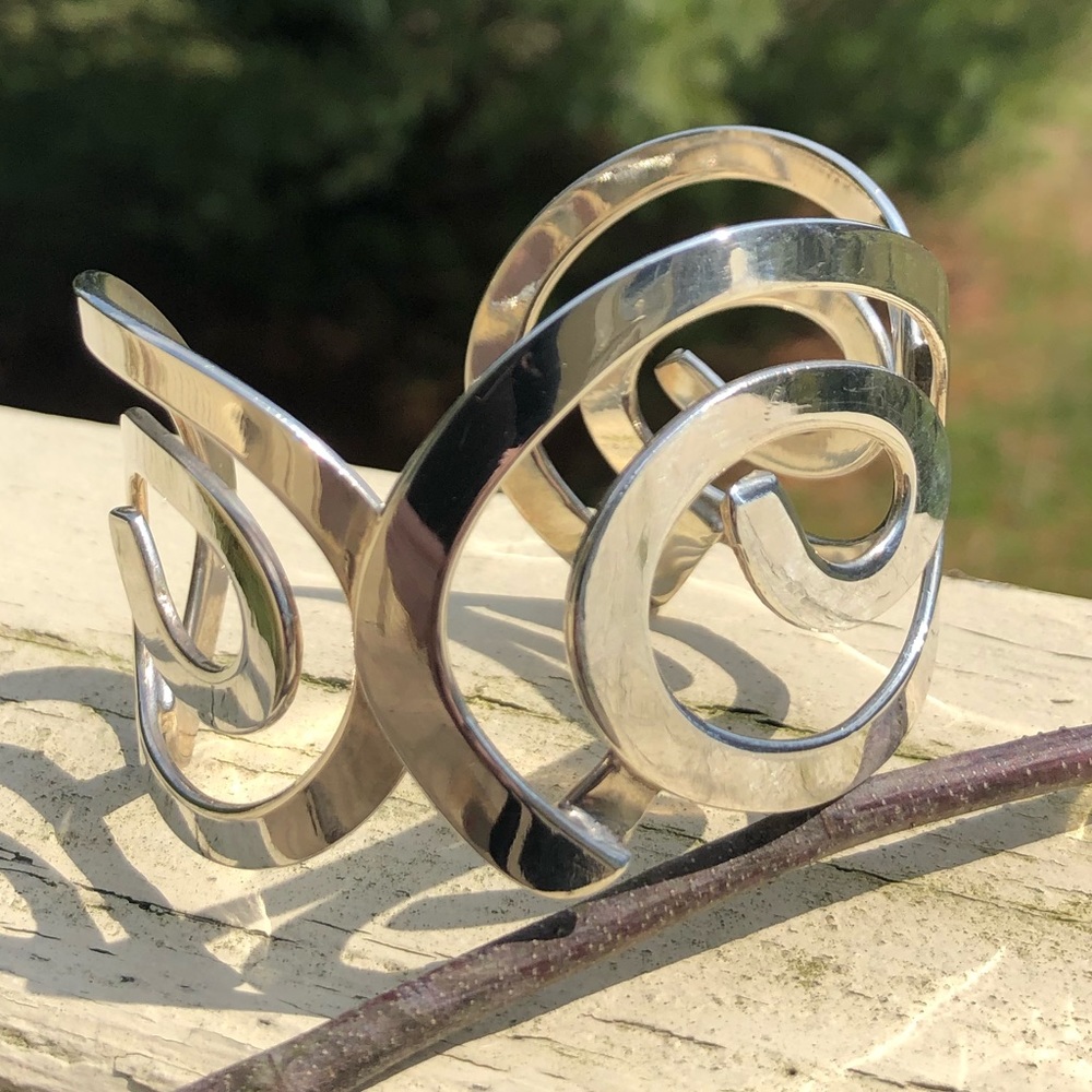 Sterling Silver Swirl Cuff Bracelet